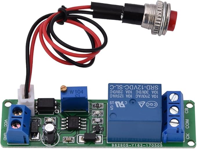 DC 12V Adjustable Delay Timer Module with 1–10 Second Off-Delay Relay Switch for Automotive Electronics, Industrial Control and DIY Projects