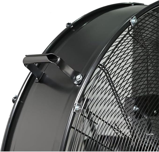 K Tool International 77735 30" Direct Drive Drum Fan with Wheels, High-velocity, 2-Speed, Cut-off Protection, 120V/60Hz, 8,800 Max CFM, UL Listed, Used in Warehouses, Shops, Greenhouses, Barns, Black
