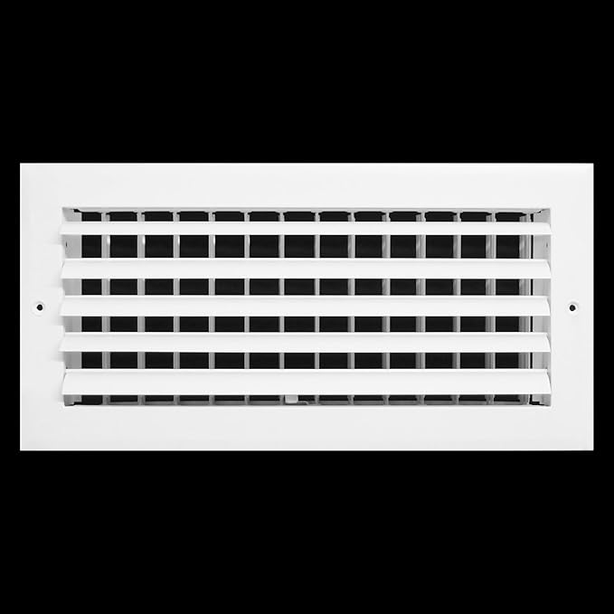 HVAC Premium 10"w X 6"h 1-Way Air Vent Adjustable Aluminum Curved Blades Integral Multi-Shutter Damper HVAC Diffuser [Outer Dimensions: 11.75"W X 7.75"H]