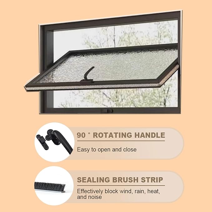 41x28 Adjustable Ventilation Windows,360Degree Rotation, Bathroom - izable Size - White