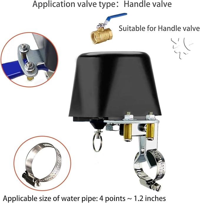 UseeLink Matter Water Valve, Smart Water Shut Off Valve, Automatic Valve Controller Timer,Compatible with Alexa,Apple Home, 1 Pack