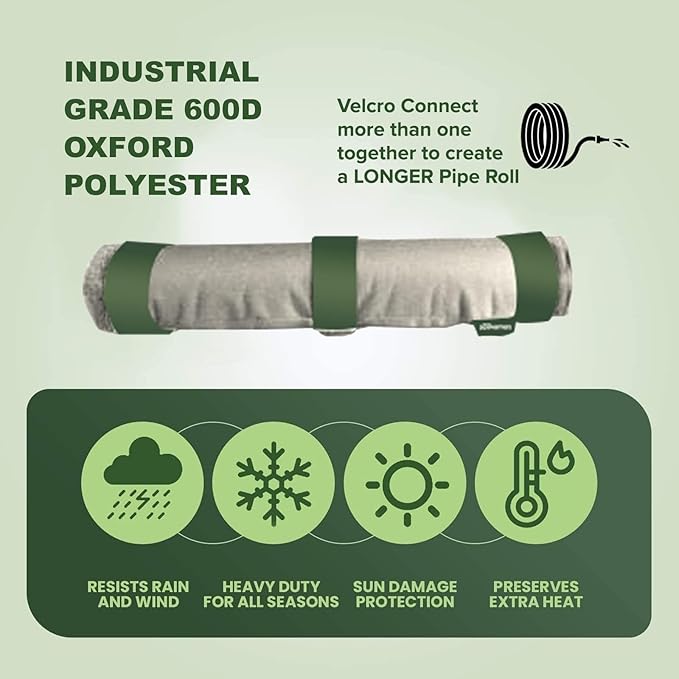 The Original Pipe Insulation (5°F) Winter Freeze Protection (UV-Coated) for Pipes, Pumps, Sprinkler Irrigation Valves & Backflow Preventers – 9W x 13.5L Roll