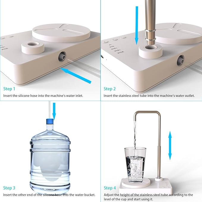Desk Water Dispenser- Intelligent Desktop Water Bottle, Automatic Water Pump for Universal Bottle Water Dispenser USB Charging Jug Pump for Home, Office, Outdoor (White)