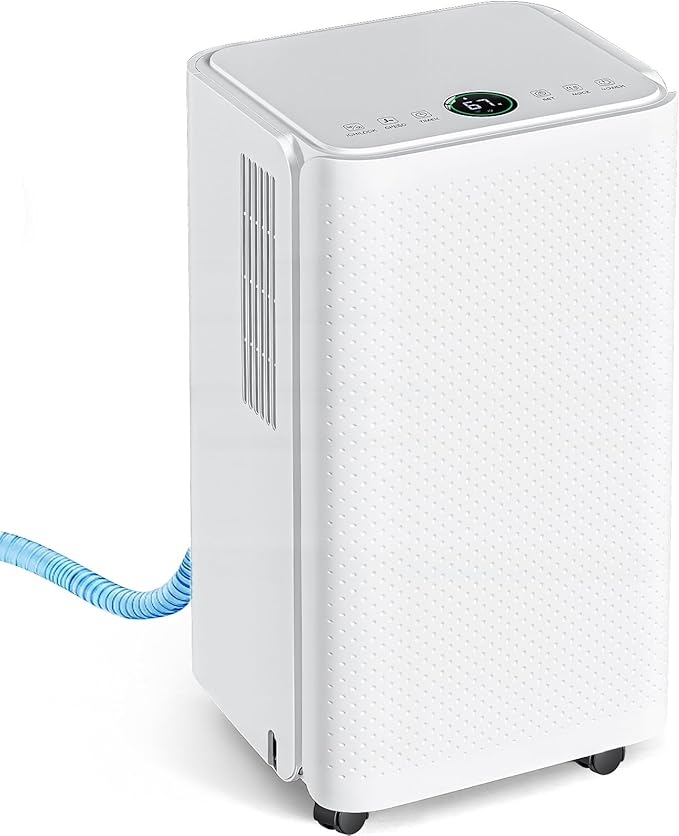 OLIXIS 30Pints Dehumidifier with Drain Hose, Most Efficient Energy Star, 2,000 Sq.Ft Dehumidifier for Basement, 2L Tank 38dB, Smart Humidity Ring, Ideal Humidity Remover for Home, Bedroom & Bathroom