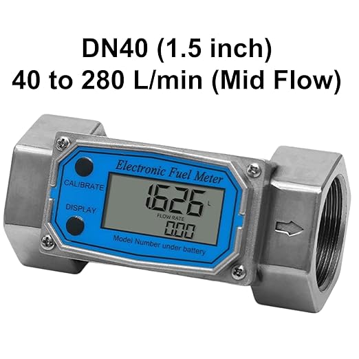 All Stainless Steel Inline Digital Turbine Flowmeter, 120°C High Temp Resistant, ±0.5% Accuracy, Instantaneous Flow, for Water Diesel Flow Monitoring (2 inch (High Flow))