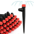 RedChili 10 Pieces Drip Emitters for 1/4" Drip Irrigation Tubing, Adjustable 360 Degree Stream Drip Emitters with Stake 360° Full Circle 8 Hole Stream Emitters Garden Two Way Irrigation Micro Drippers