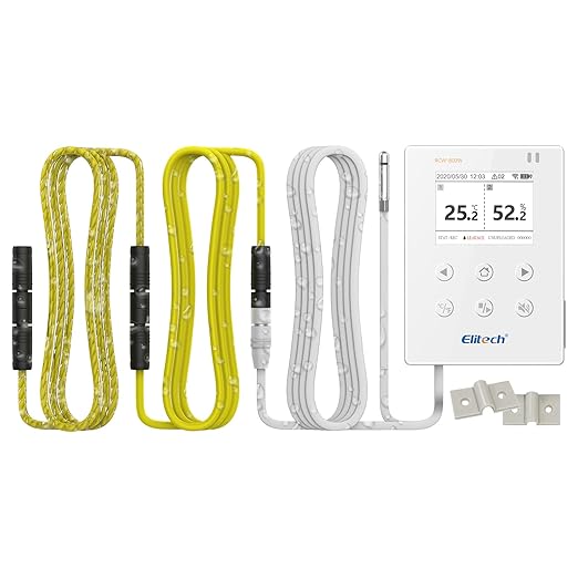 Elitech WiFi Temperature and Humidity Data Logger, 2.4GHz/5GHz Real-time Monitor with Water Leak Detector, Cloud Storage, App and Email Alerts, Includes 10M Patch Cord, RCW-800W-WI, -40°F to 176°F