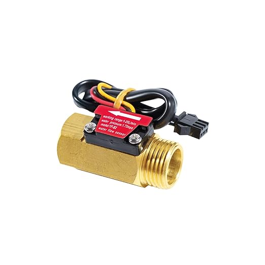 G1/2" Water Flow Sensor Thread Female to Male Brass Switch Hall Effect Liquid Flowmeter Fluidmeter Counter BSP 1-25L/Min（50 mm in Total Length）