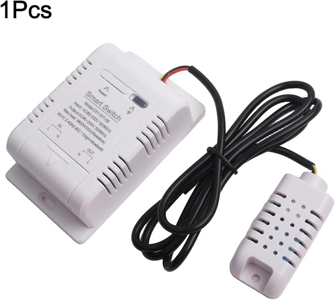 Temperature and Humidity Smart Switch for eWeLink - 20A Load Capacity (3800W), ABS Housing, -20°C to 80°C Operating Range, Scheduling & Data Logging (C)