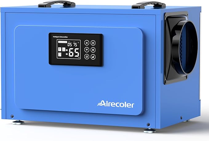 125 Pints Commercial Dehumidifier with Pump for Crawl Spaces & Basements with Drain Hose, Industrial Grade Water Damage Restoration for up to 6,000 sq ft, Auto Defrost, Memory Starting