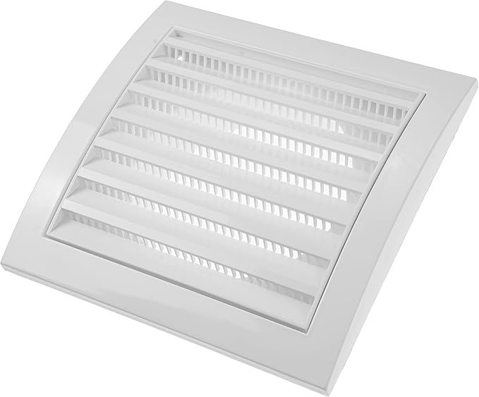 Vent Systems 4'' Inch White Pack of 2 Air Vent Cover Dryer Vents and Bathroom Exhaust Vents Pipe, Black Louvered Dryer Vent Cover Keeps Out Insects, Birds and Rodents