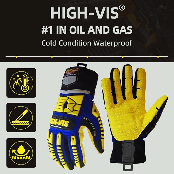 Seibertron High-Vis Series Cut Resistant Reducing Anti-Impact Mechanics Heavy Duty Safety Rescue Oil and Gas Gloves