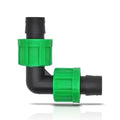 (10-Pack) Drip Irrigation Elbow 1/2" Universal Perma Connector Barbed Locking Fitting - Fits All Brands 16-17mm Drip Tape AG Tubing (10, Elbow)