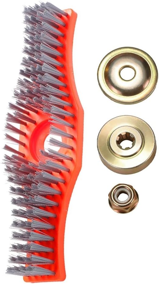 Wire Brush for Lawn Mower Cleaning Heavy-Duty Steel Bristles Multi-Surface Scrubber with Fixing Accessories Ergonomic Handle for Push and Self-Propelled Mowers Concrete Floors Tiles Grout Walls