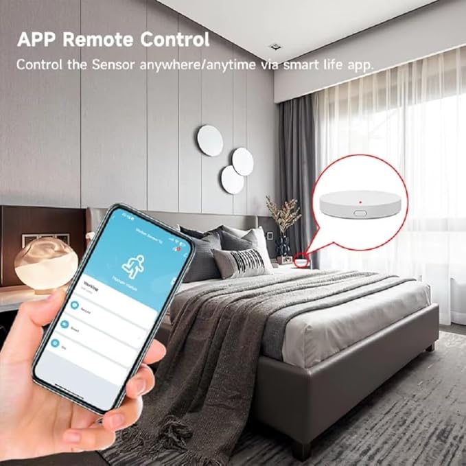 Human Presence Sensor, WiFi Wave Radar Real-time Human Motion Detection Sensor, Compatible with TUYA/Smart Life