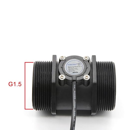 G1-1/2" 1.5" Water Flow Sensor Food-Grade Switch Hall Effect Flowmeter Fluid Meter Counter 5-150L/min