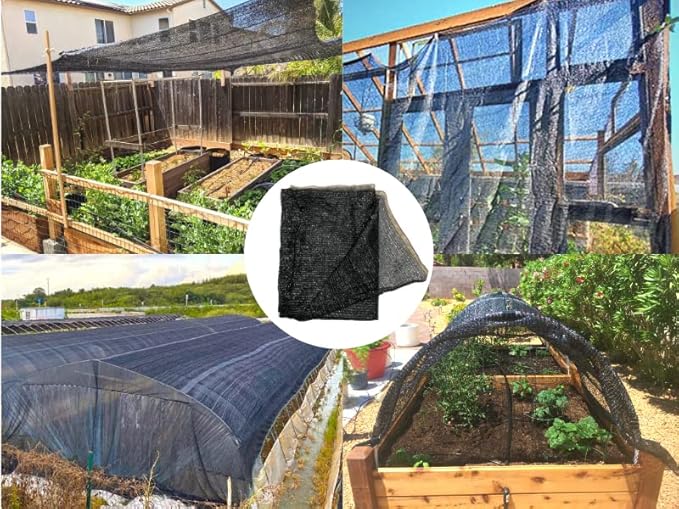BeGrit 30% Shade Cloth Plant Cover Sunblock Sun Shade Net Sun Mesh for Garden Flower Plants 6.6ft x13ft