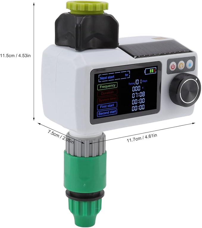 JTLB Solar Smart Water Timer, IP68 Real Time Self Inspection Solar Powered Hose Timer Automatic Drip Irrigation Kit for Outdoor Garden Lawn Irrigation System