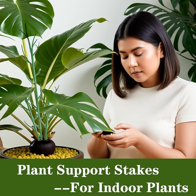Monstera Plant Support Stakes, 4 Pack Stackable Garden Trellis Climbing Plant Support Structures with Extension Poles for Indoor Outdoor Potted (28''- 4 Pack)