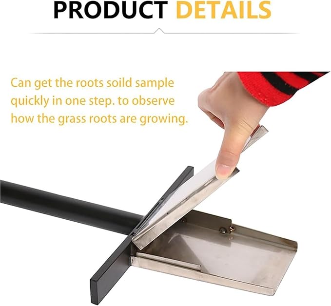 Stainless Steel Soil Sampler Probe, T-Type Handle Core Sampler Tool for Lawn, Garden, Golf Courses & Farm Soil Sampling, Professional Profiler with Chamfered Head