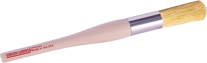 Ohio Brush Works, Parts Cleaning Brush, Handmade in The USA, Home and Auto Use, Solid Ergonomic Wood Handle (Brass Bristle)