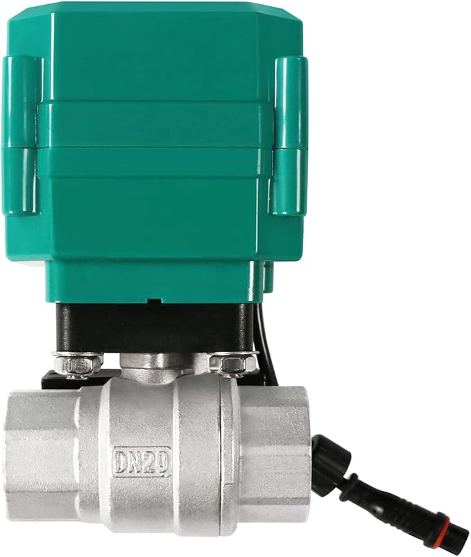 U.S. Solid 3/4" Smart Motorized Ball Valve - Remote App Mobile Control NSF Certified 304SS Electrical Ball Valve with Manual Switch, 5V DC USB Connection