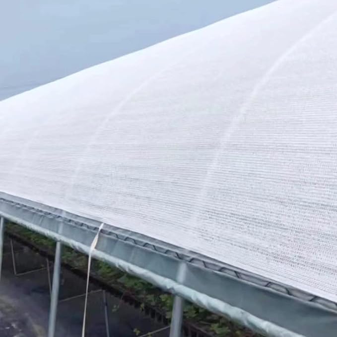 Greenhouse Shade Cloth White 50% Shade Rate, Heavy Duty Greenhouse Shading Net for Veggie Garden Nursery Succulents, Shade Fabric 6.6'x13' 10'x10' 10'x20' 10'X26' 13'x20' Washable Tear-Resistant(13'x2