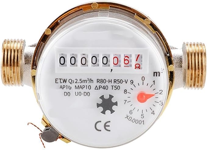 Male Thread Water Flow Sensor Smart Home Mechanical Rotary Wing Water Meter Type E Pointer Digital Cold Water Meter