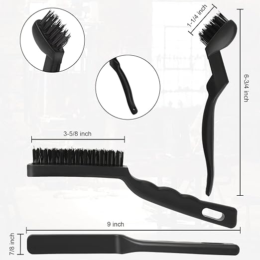 VASTOOLS Wire Brushes Pack of 6. for Cleaning Welding Slag, Rust and Dust. 9" and 6-3/4" Brass, Nylon, Stainless Steel Brushes with Rigid Handle