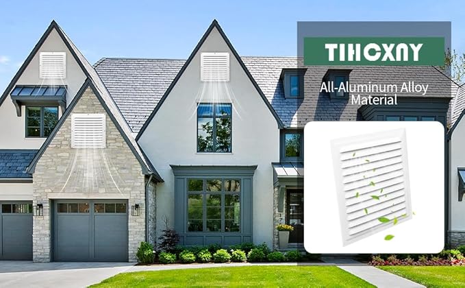 (White 1 Pack 10" x 10"Inch) Gable Vents, Aluminum Walls, Lofts, Garages etc with Screened Metal Shed Vents, Outdoor House Loft Ceiling Reinforced Square Vents Shutters Exterior Grille (Gloss)