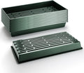 RooTrimmer 10 Pack 1020 Trays No Holes-Reusable Nursery Flats for 50/72 Cell Plug Tray, Heavy Duty Seed Starter Trays for Transplant, Seed Starting, Plant Propagation & Seed Germination (Dark Green)