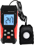 Digital Lux Meter Light Meter Illuminance Meter 200000LUX Wide Measurement Range Lux Meter with Auto Select, Max/Min Reading, LUX/FC Options Photometer Light Measurement Tool for indoor Outdoor Plants