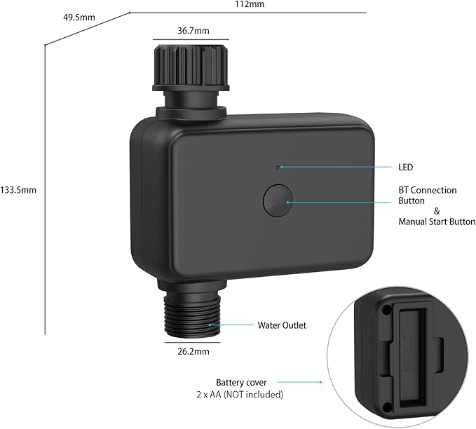 Smart Sprinkler Timer Hose Timer WiFi Irrigation Controller Auto Watering Weather Based Automatic Rain Delay for Outdoor Garden Yard Lawn