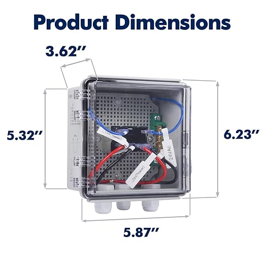 Irrigation Pump Start Relay, 24V AC, 25A, for 1-2 HP at 120V/240V, Waterproof IP65 Enclosure