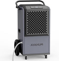 Commercial Dehumidifier,Grey Industrial Dehumidifier 320 Pint for 8,000 Sq.Ft Basement Warehouse Construction, Large Heavy Duty Commercial Grade Dehumidifiers with Drain Hose, Auto Defrost,Restart