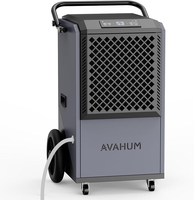 Commercial Dehumidifier,Grey Industrial Dehumidifier 320 Pint for 8,000 Sq.Ft Basement Warehouse Construction, Large Heavy Duty Commercial Grade Dehumidifiers with Drain Hose, Auto Defrost,Restart