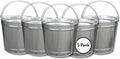 12 Quart (3 Gallon) Industrial Galvanized Metal Pail Bucket with Handle, 11" Diameter, Single Seam Construction - 5 Buckets