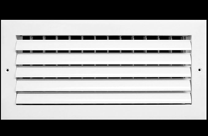 HVAC Premium 12"w X 6"h 1-Way Air Vent Adjustable Aluminum Curved Blades Integral Multi-Shutter Damper HVAC Diffuser [Outer Dimensions: 13.75"W X 7.75"H]