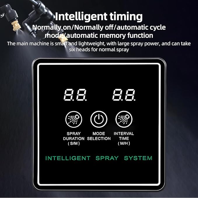 Reptile Sprayer Smart Spray System Touch Screen Controller Reptile Mister with Automatic Timer Low Noise 360 Degree Adjustable Mist Nozzle for Terrarium Amphibian Lizard Snake Frog Plants