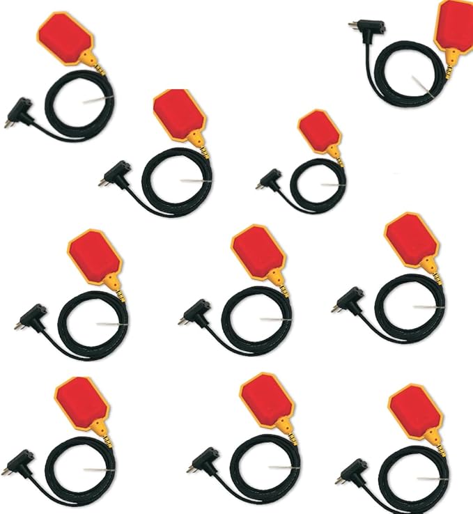 WaterBoss Sump Pump Float Switch - Universal Water Level Sensor with 10-Ft Tether and Piggyback Plug for Grinder, Septic Pump and Sewage - Microswitch Rated for 1M Cycles, 10 pack