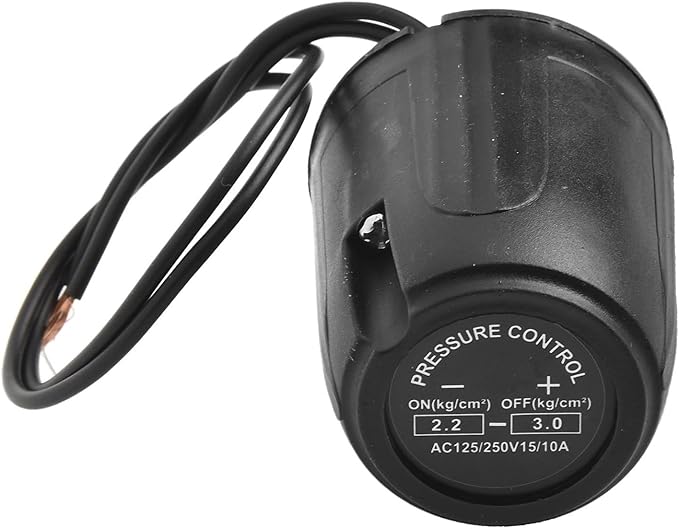 Self Priming Water Pump Controller Adjustable Pressure Switch for Steady Flow Precise Pressure Regulation Easy Installation Tought Plastic Metal 1/4 3/8 Thread Black for Home Industrial(1/4 2.2-3.0kg)