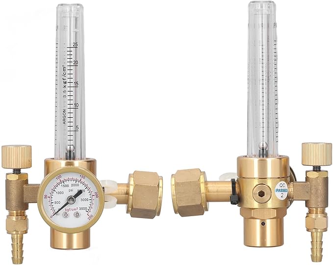 Welding Gas Regulator Valve Brass Flowmeter CO2 MIG TIG Welding Machine Accessory OBC191 Adjustable 025LPM Flow Meter with 03500psi Gauge for Argon Arc Welding Industrial U