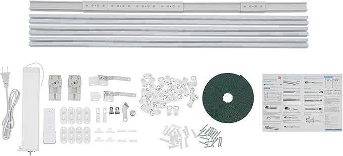 Electric Motorized Curtain Rail Track with Remote Control, 7-13.78ft Smart Curtains System Smartphone App Control for Alexa, Google Home, Automatic Curtain Opener
