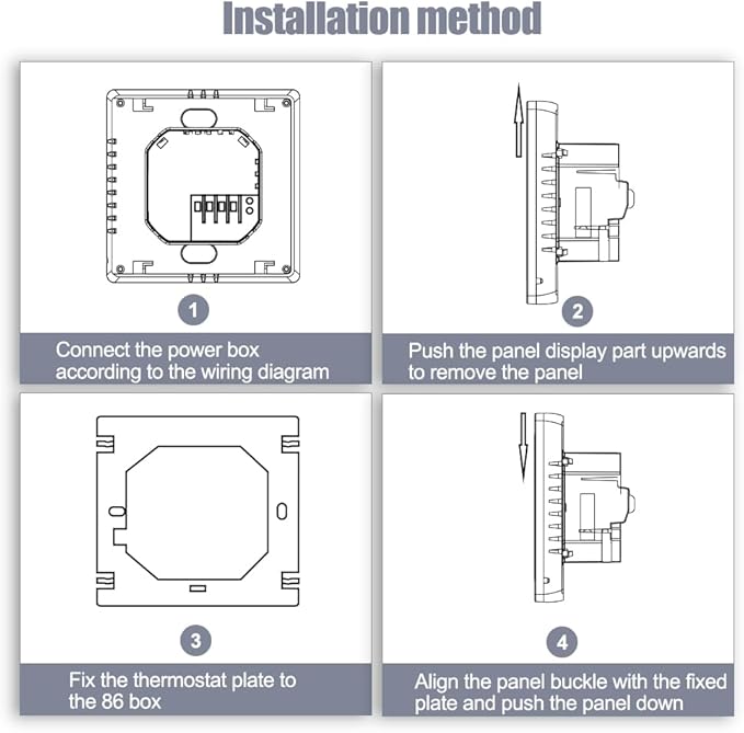 Aoresac Thermostat Smart Tuya WiFi Thermostat 16A Digital Programmable LCD Display Underfloor Heating Temperature Controller Digital Intelligent Wall Thermostat for Electric Heating