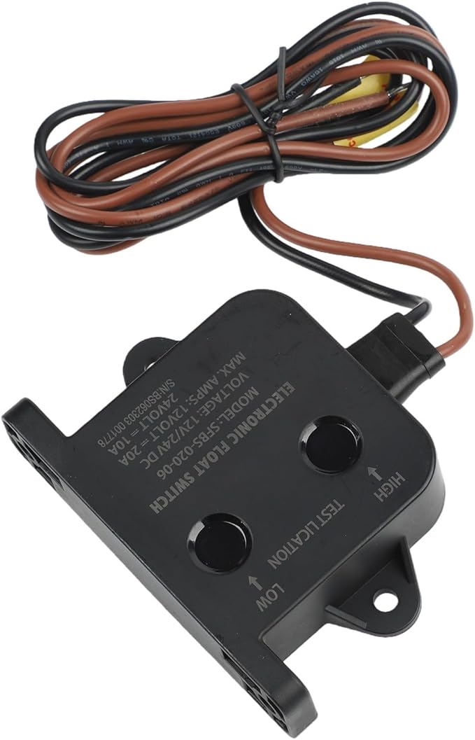 12V 24V Automatic Bilge Pump Float Switch, IP68 Waterproof Boat Sump Pump Sensor with 39.4" Wire – Submersible, 20A, Auto On/Off for Marine Yacht, Black