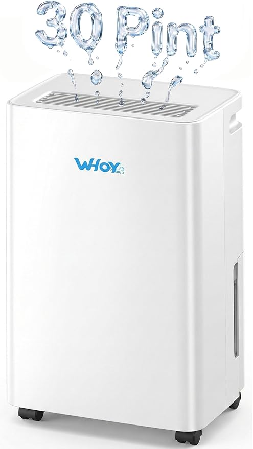 30 Pint Dehumidifier for Home & Bedroom, Up to 2,000 Sq. Ft, WiFi Smart App Control, Ultra Quiet with 1.6L Tank & Continuous Drain Hose, 3 Modes for Laundry Dry & Basement, Auto Defrost