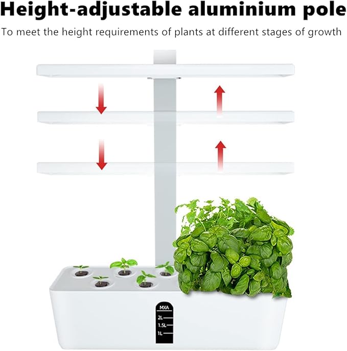 Hydroponic Equipment Garden Hydroponics Growing System Indoor Herb Garden Kit Automatic Timing LED Grow Lights Smart Water Pump for Home Flower Pots Indoor Garden