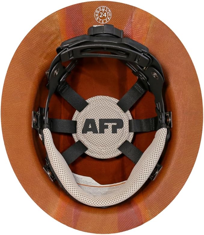 AFP Fiber Full Brim Hard Hat | 6 Point Ratchet Suspension | OSHA & ANSI Rated | Hard Hats for Men | Premium Construction Helmets for Safety