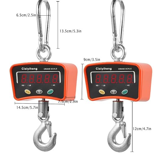 Digital Hanging Scale Industrial Crane Scale with Precision Sensor Suitable for Farm Weighing (500kg/1100lb)