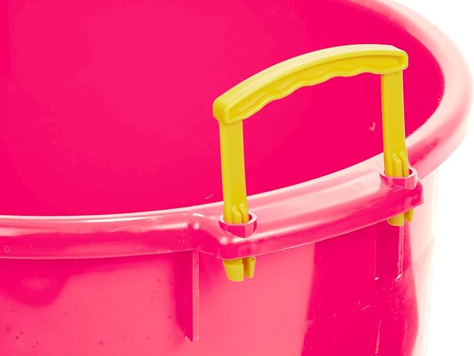 Little Giant® Plastic Muck Tub | Durable & Versatile Utility Bucket with Handles | Muck Bucket | Durable Handles | 70 Quart | Hot Pink
